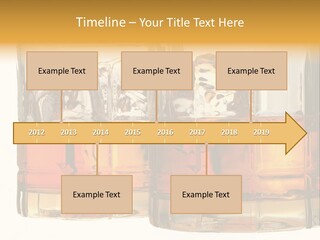 Isolated Close-Up Of Liquor And Ice In Glasses. PowerPoint Template