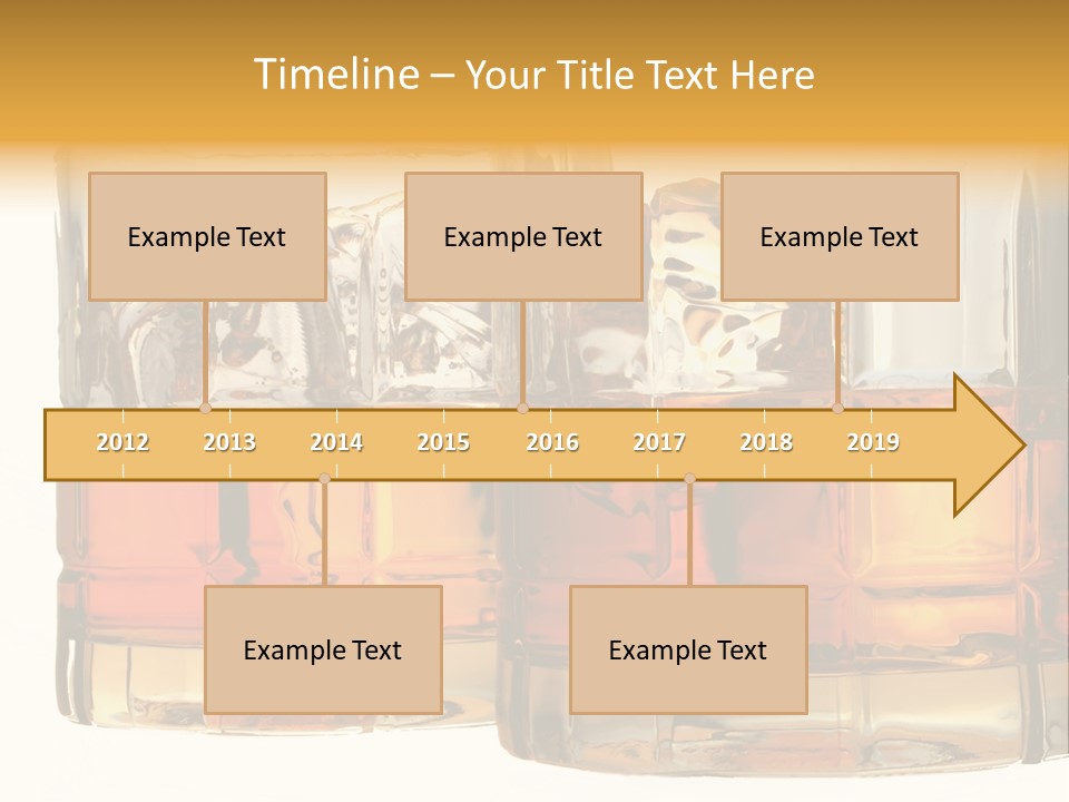 Isolated Close-Up Of Liquor And Ice In Glasses. PowerPoint Template