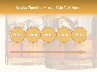 Isolated Close-Up Of Liquor And Ice In Glasses. PowerPoint Template