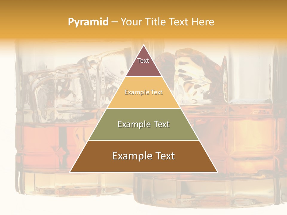 Isolated Close-Up Of Liquor And Ice In Glasses. PowerPoint Template