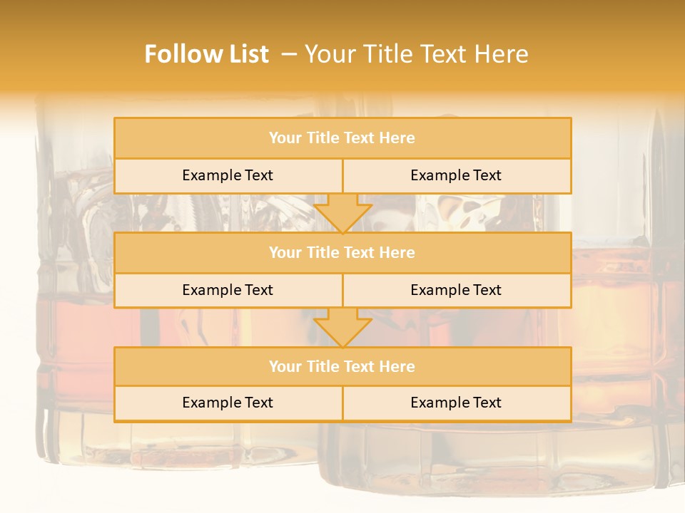 Isolated Close-Up Of Liquor And Ice In Glasses. PowerPoint Template