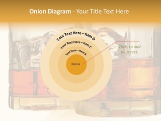 Isolated Close-Up Of Liquor And Ice In Glasses. PowerPoint Template