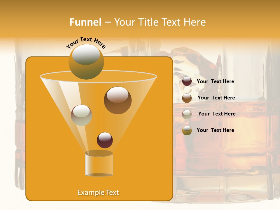 Isolated Close-Up Of Liquor And Ice In Glasses. PowerPoint Template