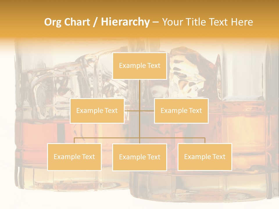 Isolated Close-Up Of Liquor And Ice In Glasses. PowerPoint Template