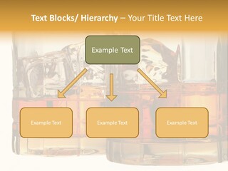 Isolated Close-Up Of Liquor And Ice In Glasses. PowerPoint Template