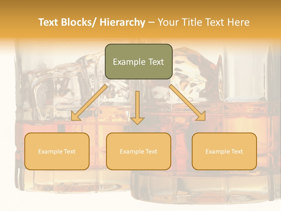 Isolated Close-Up Of Liquor And Ice In Glasses. PowerPoint Template