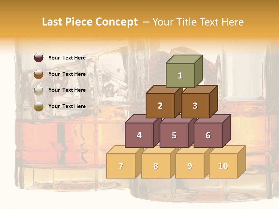 Isolated Close-Up Of Liquor And Ice In Glasses. PowerPoint Template