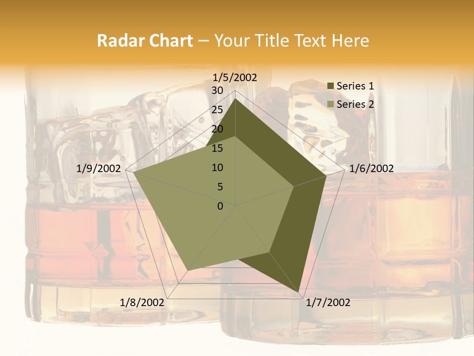Isolated Close-Up Of Liquor And Ice In Glasses. PowerPoint Template