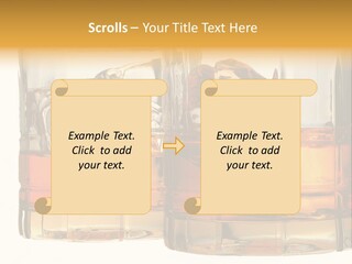 Isolated Close-Up Of Liquor And Ice In Glasses. PowerPoint Template