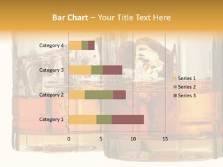 Isolated Close-Up Of Liquor And Ice In Glasses. PowerPoint Template