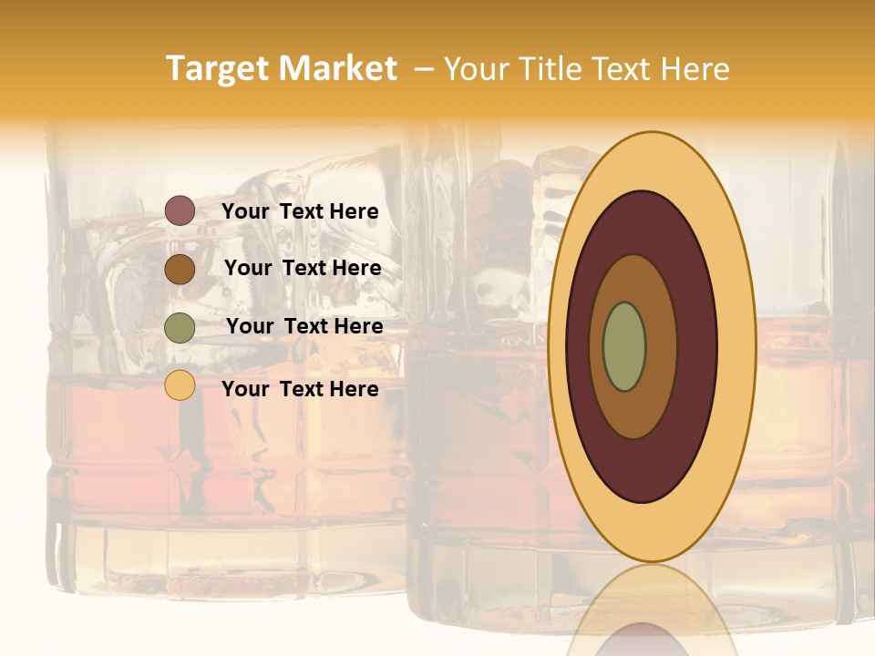 Isolated Close-Up Of Liquor And Ice In Glasses. PowerPoint Template