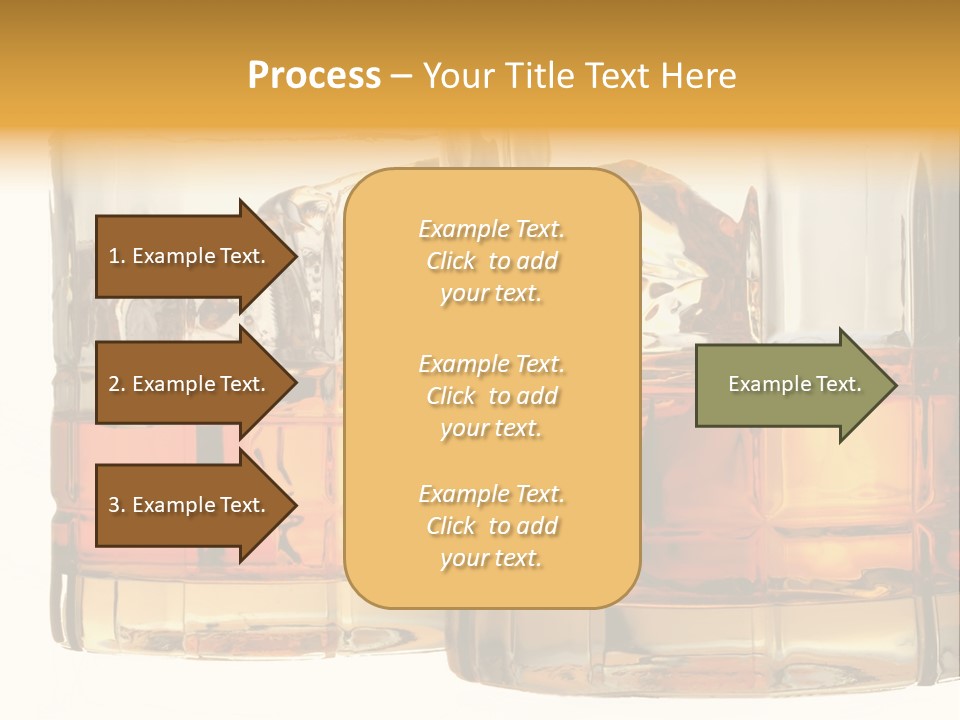 Isolated Close-Up Of Liquor And Ice In Glasses. PowerPoint Template