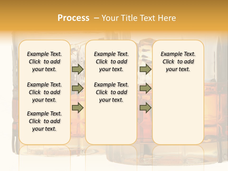 Isolated Close-Up Of Liquor And Ice In Glasses. PowerPoint Template