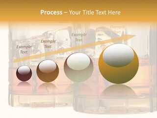 Isolated Close-Up Of Liquor And Ice In Glasses. PowerPoint Template