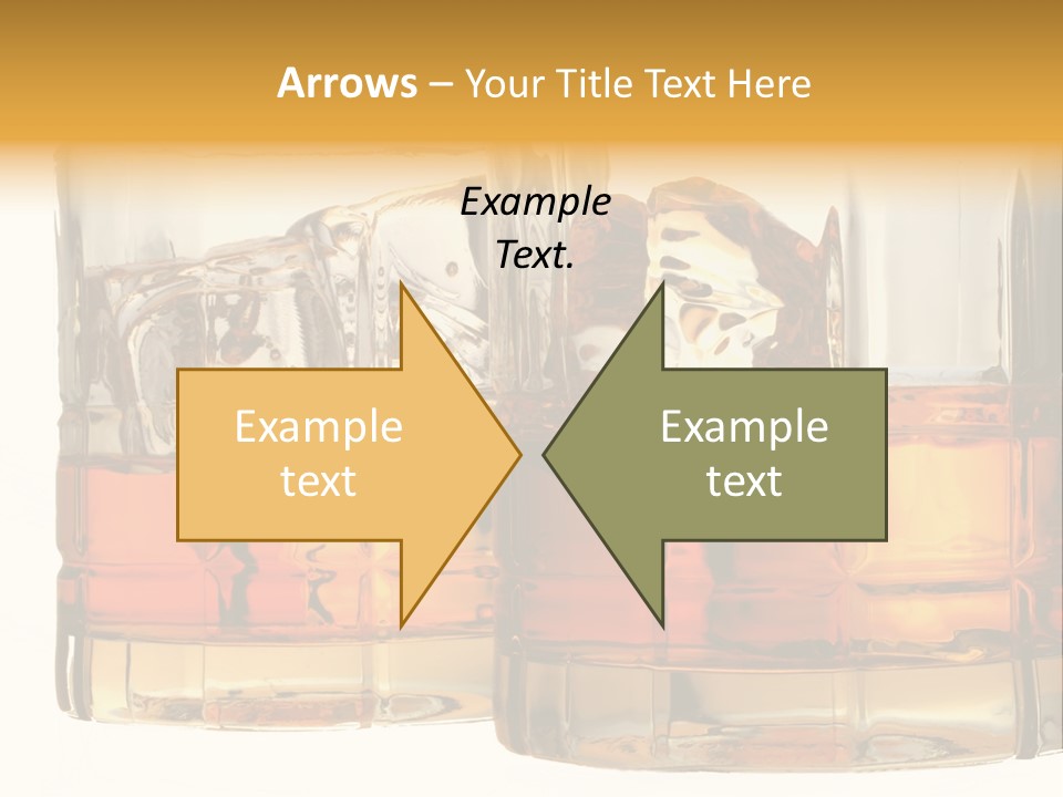 Isolated Close-Up Of Liquor And Ice In Glasses. PowerPoint Template