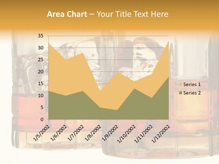 Isolated Close-Up Of Liquor And Ice In Glasses. PowerPoint Template