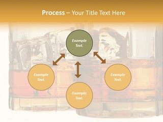 Isolated Close-Up Of Liquor And Ice In Glasses. PowerPoint Template
