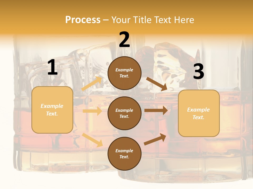 Isolated Close-Up Of Liquor And Ice In Glasses. PowerPoint Template