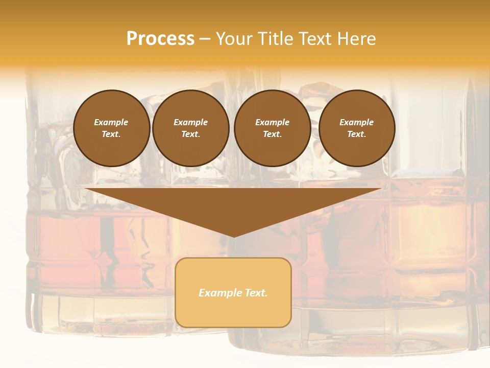 Isolated Close-Up Of Liquor And Ice In Glasses. PowerPoint Template