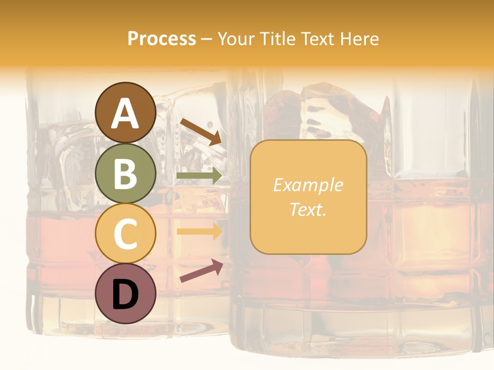 Isolated Close-Up Of Liquor And Ice In Glasses. PowerPoint Template