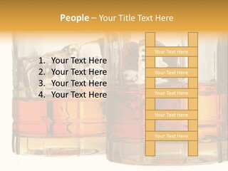 Isolated Close-Up Of Liquor And Ice In Glasses. PowerPoint Template