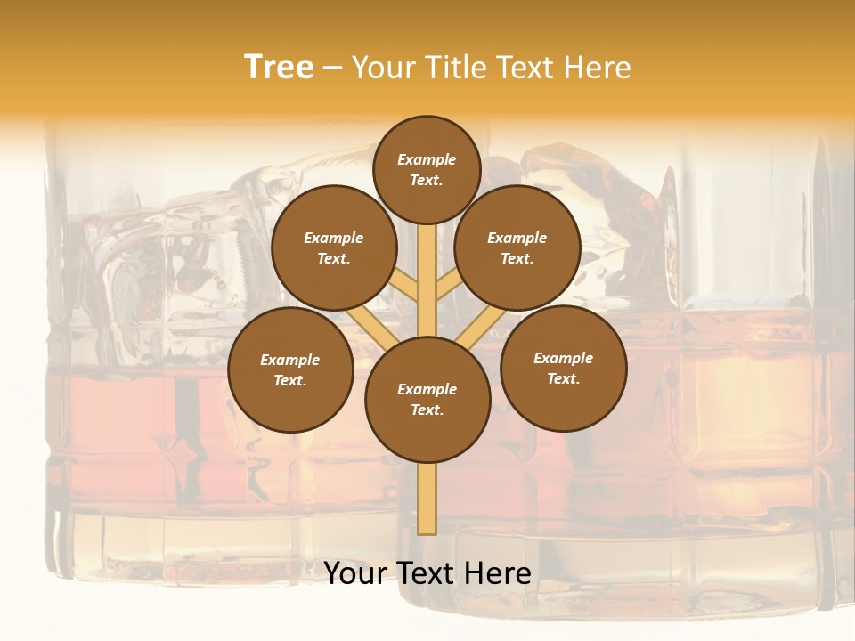 Isolated Close-Up Of Liquor And Ice In Glasses. PowerPoint Template