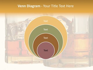 Isolated Close-Up Of Liquor And Ice In Glasses. PowerPoint Template