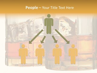 Isolated Close-Up Of Liquor And Ice In Glasses. PowerPoint Template