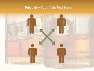 Isolated Close-Up Of Liquor And Ice In Glasses. PowerPoint Template