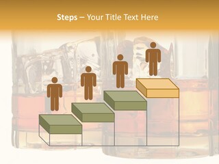 Isolated Close-Up Of Liquor And Ice In Glasses. PowerPoint Template