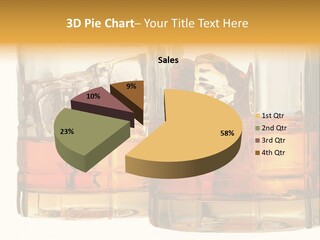 Isolated Close-Up Of Liquor And Ice In Glasses. PowerPoint Template