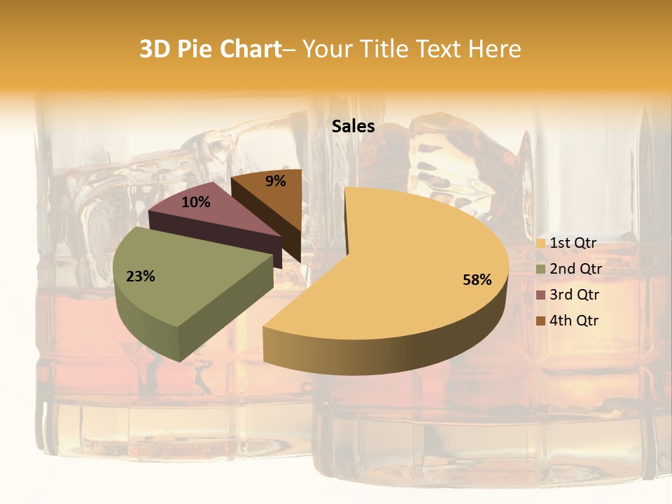Isolated Close-Up Of Liquor And Ice In Glasses. PowerPoint Template