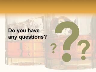 Isolated Close-Up Of Liquor And Ice In Glasses. PowerPoint Template