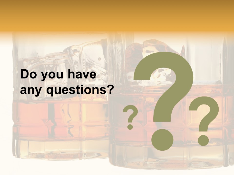 Isolated Close-Up Of Liquor And Ice In Glasses. PowerPoint Template