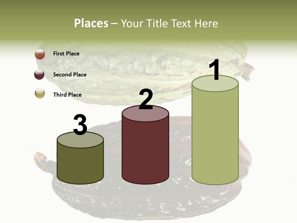 Cocoa Pods Isolated On White PowerPoint Template