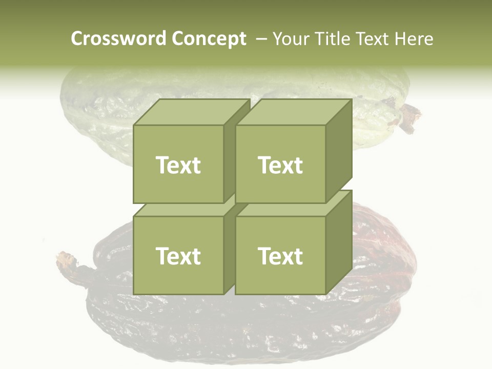 Cocoa Pods Isolated On White PowerPoint Template