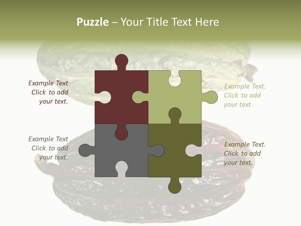 Cocoa Pods Isolated On White PowerPoint Template