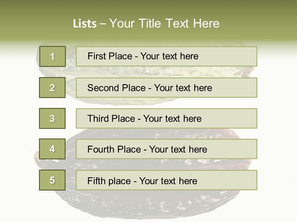 Cocoa Pods Isolated On White PowerPoint Template