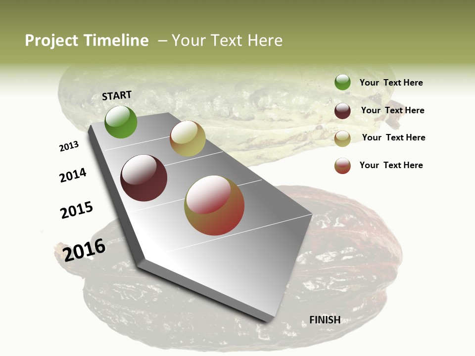 Cocoa Pods Isolated On White PowerPoint Template