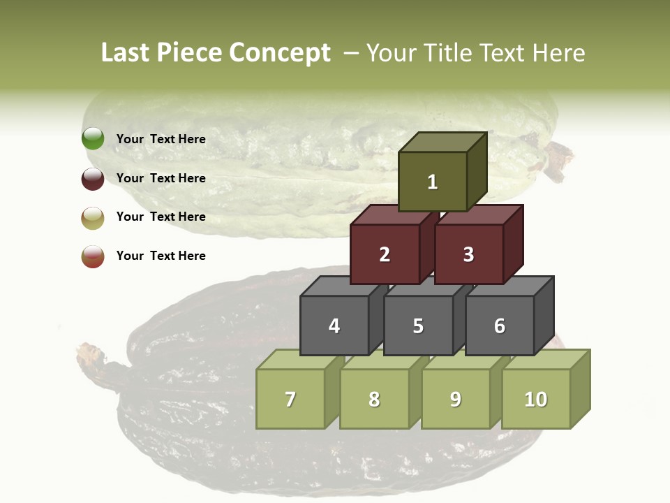 Cocoa Pods Isolated On White PowerPoint Template