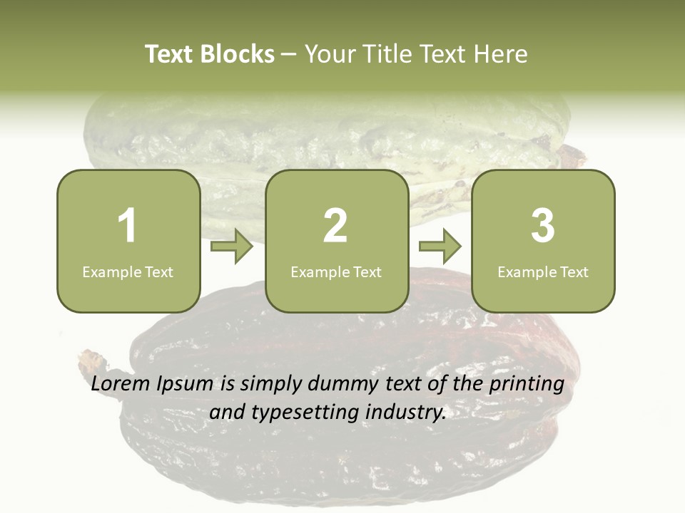 Cocoa Pods Isolated On White PowerPoint Template