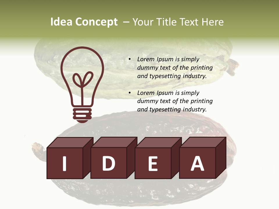 Cocoa Pods Isolated On White PowerPoint Template