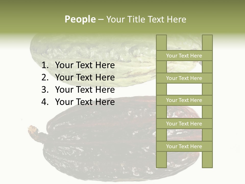 Cocoa Pods Isolated On White PowerPoint Template