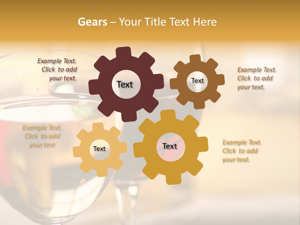 Cheese And Two Glasses Of Wine PowerPoint Template