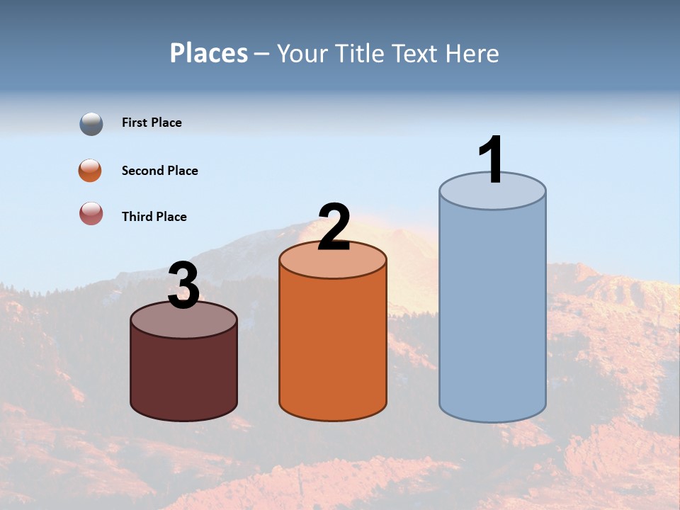 Pikes Peak Up Close Shot With A 200Mm Lens From Ute Valley, Park, 6Am, Very Close To The Mountain. PowerPoint Template