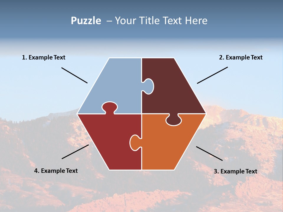Pikes Peak Up Close Shot With A 200Mm Lens From Ute Valley, Park, 6Am, Very Close To The Mountain. PowerPoint Template