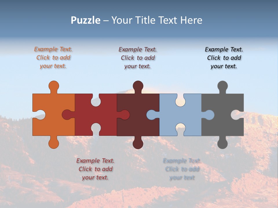 Pikes Peak Up Close Shot With A 200Mm Lens From Ute Valley, Park, 6Am, Very Close To The Mountain. PowerPoint Template