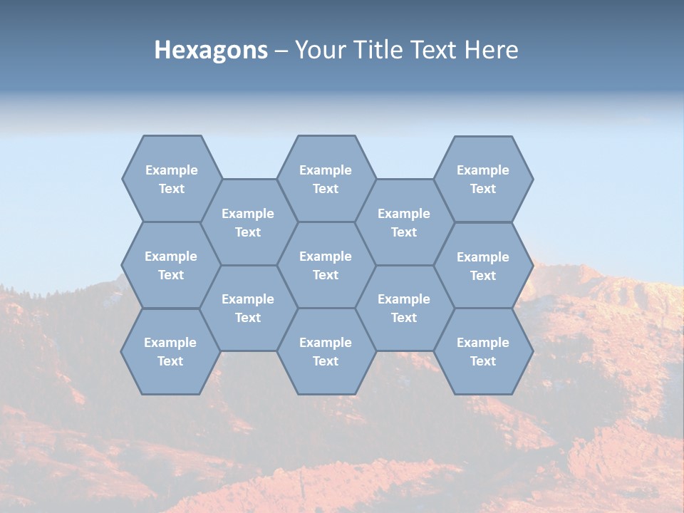 Pikes Peak Up Close Shot With A 200Mm Lens From Ute Valley, Park, 6Am, Very Close To The Mountain. PowerPoint Template