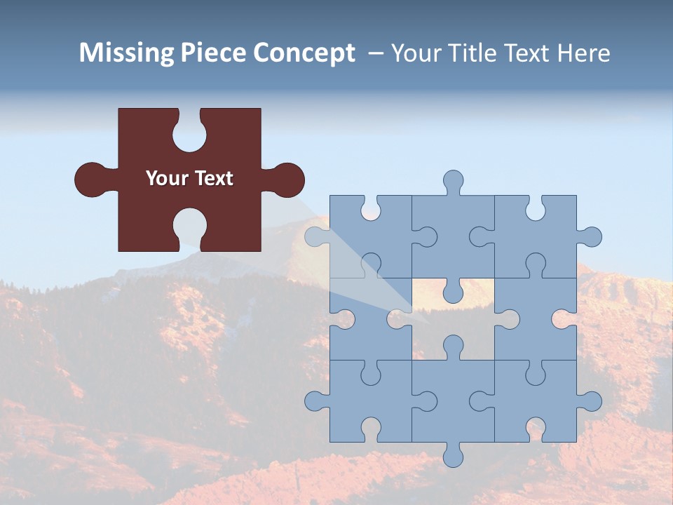 Pikes Peak Up Close Shot With A 200Mm Lens From Ute Valley, Park, 6Am, Very Close To The Mountain. PowerPoint Template