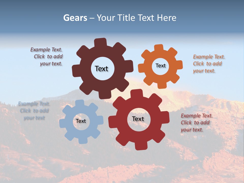 Pikes Peak Up Close Shot With A 200Mm Lens From Ute Valley, Park, 6Am, Very Close To The Mountain. PowerPoint Template